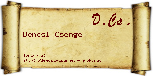 Dencsi Csenge névjegykártya